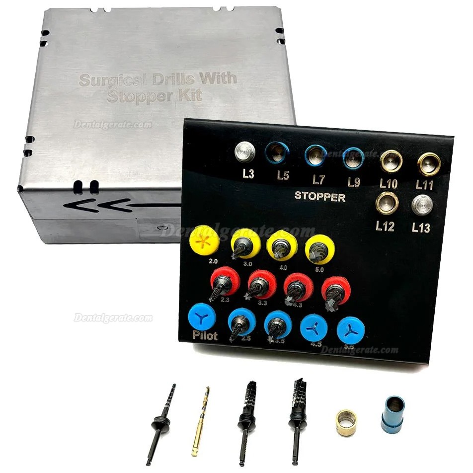 21-teiliges Detanl Implantat Bohrer Set mit Stopper-Kit